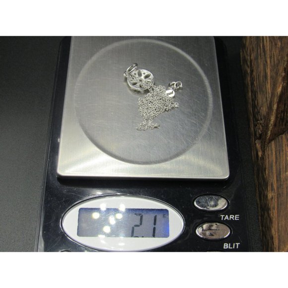 18 Inch Sterling Silver Stylish Petite Circle Cubic Zirconia Necklace - Picture 7 of 7